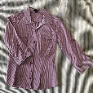 H&M Striped 3/4 Sleeve Shirt